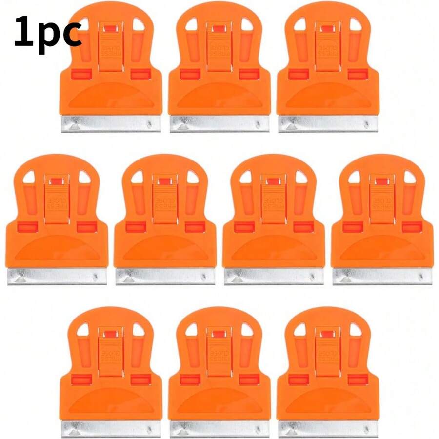 1 Piece Window Film Glass Cleaning Tool Mini Adhesive Remover Sticker Scraper Caulking Scraper Flat Head Razor Blade - 1PC - Random Color - View 1