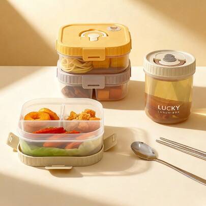Hộp cơm trưa bằng nhựa vuông di động 900/920ml, 2/3 ngăn, có tay cầm, dùng được trong lò vi sóng, hộp đựng trái cây, salad kín chống rò rỉ, hộp bento chia ngăn dung tích lớn có thể tái sử dụng, phù hợp cho học sinh và người lớn sử dụng ở trường học, văn phòng, cắm trại ngoài trời, dã ngoại, du lịch, chuẩn bị cho năm học mới.