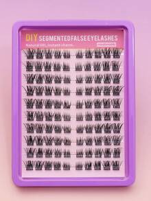 AYRMILLA100 混合簇状假睫毛，美观舒适。套装包含胶水、镊子和睫毛刷（赠品）。打造自然蓬松柔软的3D水貂毛假睫毛，轻盈自然，可个性化定制。预制扇形睫毛，俄罗斯个性化睫毛嫁接，化妆工具，批发睫毛。 - 黑色 - 查看 4