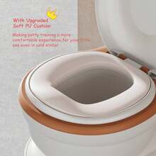 Toddlers Potty Seat PP and PU Comfortable Potty Training Toilet with Tissue Storage for Children - Naranja - Ver 3