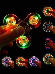 5 Pack LED Light Up Fidget Spinners Glow In The Dark Sensory Kids Toys, Fidget Stress Toys For Anxiety Relief, Party Favors,Classroom Prizes, Stocking Stuffers Random Color For Anxiety Relief & Focus Stress Relief Gifts For Adults, Teens - 彩色 - 查看 5