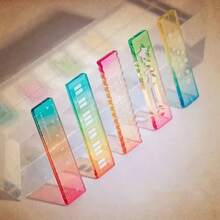 Light-Transmitting Clear Candy Color Palm Ruler, Ins Aesthetic Wavy Acrylic Ruler, Student Art Measuring Piano Note Stationery, Back To School & Bullet Journal Essential - Sets - View 3