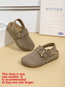 Girls/Kids Fashion Slip-On Flat Mule Shoes, Suitable For All Seasons - Khaki - View 3