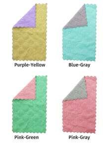 10pcs/Pack Random Color Super Absorbent Microfiber Kitchen Dishcloth, High Efficiency Dish Towel, Suitable For Kitchen, Bathroom, Home And Other Scenarios/Mother's Day/Kitchen /Garden Stuff/Kitchen/Home/Bbq Essentials/Summer/Garden/Kitchen /Garden Stuff/Bathroom /Bedroom/Bathroom Accessarie/Rain Coat Woman/Rain Coat Woman - Multicolor - View 8