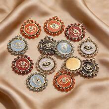 1件套不锈钢时尚复古红、白、蓝眼睛吊坠项链耳环手链DIY首饰制作套装 - 眼睛吊墜 - 查看 1