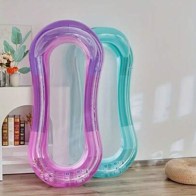 1pc Adult Inflatable Floating Swimming Lounger, Large Thick Inflatable Float Bed With Soft Mesh Center, Durable PVC Quick Fold Design Strap, Suitable For Swimming Pool, Outdoor Beach Games, Pool Party, Sunbathing In Summer