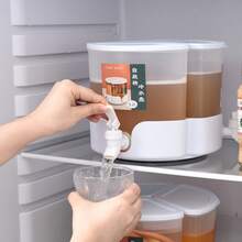 Rotating Cold Water Jug With Tap Fridge Optimized Multi Functional Cold Brew Beverage Dispenser 2L - White - View 4