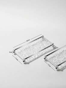1 chiếc gương gỗ họa tiết đá hiện đại đựng cốc đựng bàn chải đánh răng, khay đựng đồ trang điểm bằng acrylic theo phong cách Pháp tối giản - trắng - Xem 4