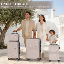YSTYLE Set Of 4 Hardside Suitcases (12, 20, 24, 28inch), With Scratch- And Impact-Resistant ABS Shell And Spacious Design: The Ideal Travel Companion. - Champagne - View 2