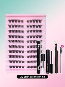 DIY Eyelash Extension Kit - Cluster Lashes, Waterproof Lash Glue & Sealant, Long-Lasting Individual Lash Clusters, Adhesive & Sealant, Makeup Tools - Multicolor - View 22