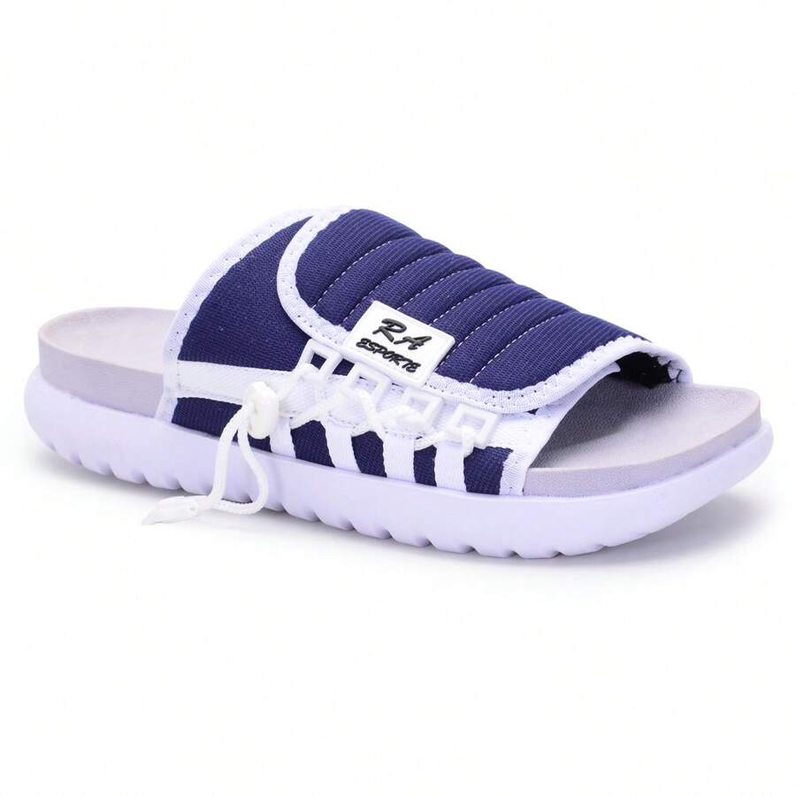 Asuna 3.0 Casual Polyester Lace-Up Outdoor Slippers - Blue and White - View 1