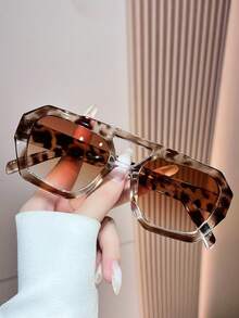 1 Pair Unisex Fashion Glasses, Asymmetric Y2K Style, Essential For Beach Vacation, Suitable For Women, Summer Beach Vacation & Outdoor Travel - đậu trắng - Xem 4