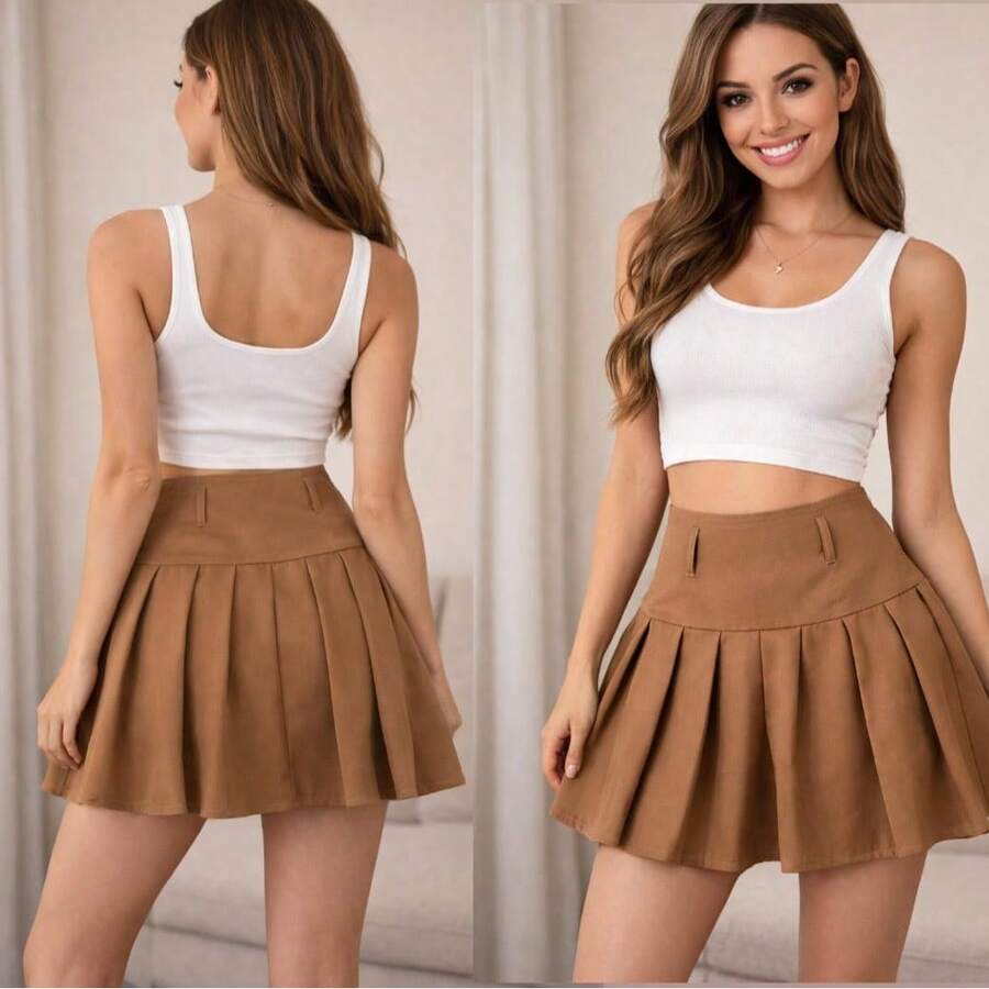 Shorts Round Skirt School Summer /CARNIVAL/SUMMER2025 - 摩卡棕 - 查看 1