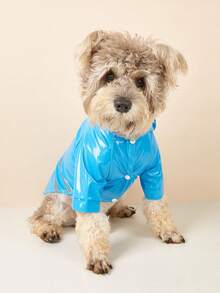 小型/中型犬反光连帽雨衣，防风防水宠物服装，适合贵宾犬、泰迪犬等幼犬 - 粉色 - 查看 4