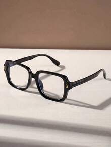 一副男女通用休闲长方形时尚无度数眼镜，适合日常阅读和通勤，复古Y2K基础商务休闲礼品 - 駭平 - 查看 2