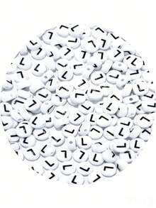 100/200/300/500pcs Black & White Acrylic Letter Beads Jewelry Making Kit, Bohemian Style DIY Bracelets, Necklaces, Keychains With Letter Charms, DIY Craft Supplies - Mixed Hollow Letter Beads With Game & Friendship Themes - Black and White - View 29