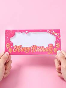12个粉金生日红包，纸质烫金窗口设计，可装现金、礼品卡、生日红包，派对礼品信封，适用于生日庆祝和送礼 - 粉色 - 查看 3