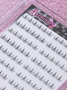 AYRMILLA 免胶假睫毛簇 9-12 毫米 120 片 10 排大容量免胶假睫毛 单簇 C 型卷翘自然自粘假睫毛 磁吸式假睫毛 可重复使用 自然 3D 假睫毛 粘性化妆 - 黑色 - 查看 6