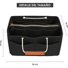 ¡RecomendadoLukovee Organizador de Bolsas para Mujer, inserto Organizadores de Bolsa de Mano de Fieltro con 14 Bolsillos, Organizador Maquillaje Neceser Aseo para Viaje, Compatible con una Variedad de Marcas¡Top de Temporada - Negro(Nuevo) - Ver 7
