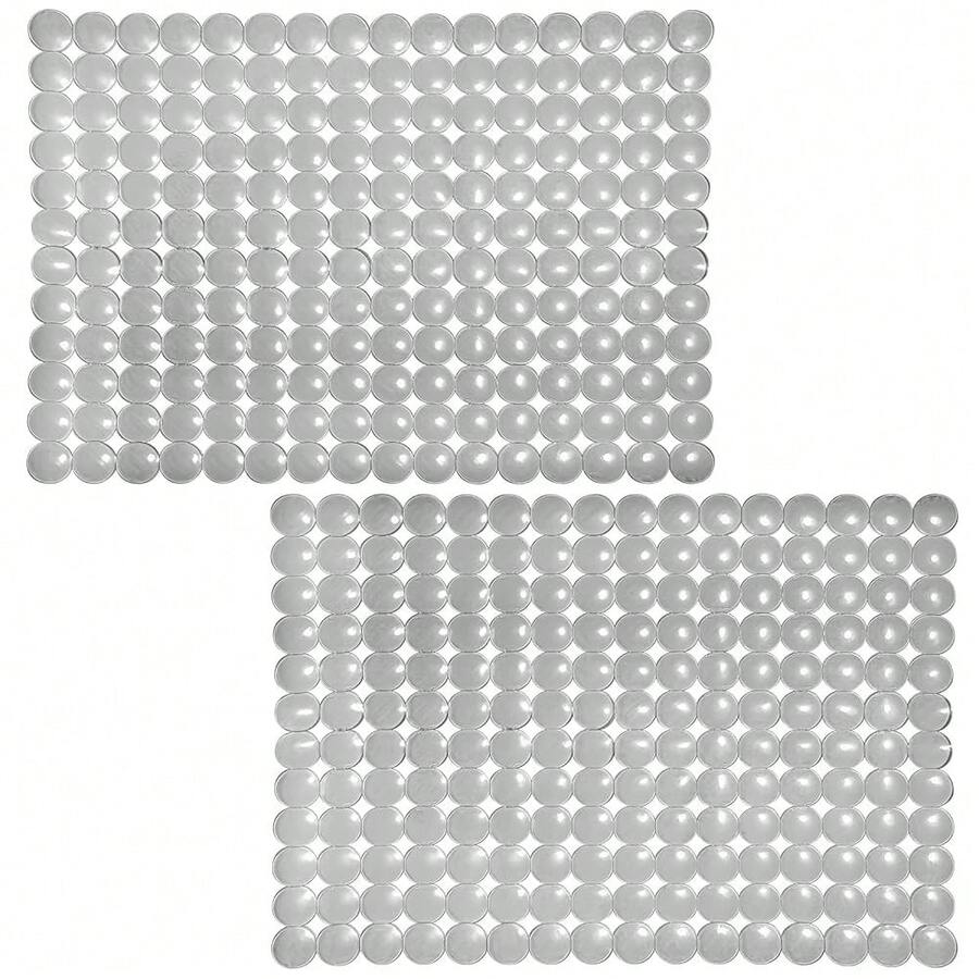 Pack Kitchen Sink Mat Plastic Protect Mat PVC -Friendly Kitchen Adjustable Stainless Steel/Porcelain Dish Drying Pad Protector For Bottom Of Sink, 15 X 11 Inches (Gray) - Gray - View 1