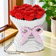 3500片玫瑰花情侣拼图积木玩具套装，适合青少年和成人，DIY手工拼图，家庭礼物，节日礼物，毕业礼物，返校礼物，3D装饰积木，休闲玩具积木 - 彩色 - 查看 8