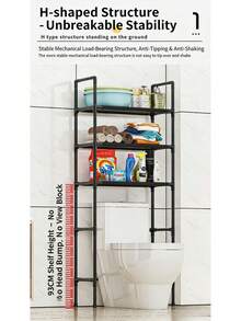 Bathroom Storage Rack Over The Toilet Shelf Multilayer Space Saver Organizer Multi-Functional Wall Hanging Toilet Storage Rack MMZH - White - View 6