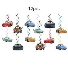 Juego de vajilla desechable con temática de carreras para fiesta infantil, platos, vasos y servilletas de papel con diseño de autos de carreras y el personaje Rayo McQueen - Multicolor - Ver 4