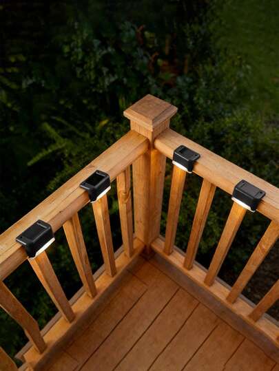 4/8/12/16pcs Solar 1 LED Wall Lights, Outdoor Garden Fence Lights, Landscape Yard Stair Lighting