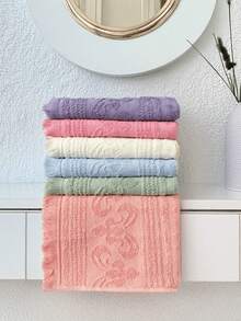 6 PCs 50x90cm - Jacquard Pattern Hand Towel Set - 100% Cotton - Multicolor - View 4