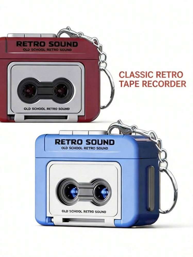 Joivida Llavero de reproductor de casete vintage - 1 pieza Mini encanto de reproductor de casete vintage de PVC con tema de audio, caja de música colgante, regalo creativo pequeño, llavero no metálico sin chapado, regalos para mujeres, rellenos de calcetines, regalos para papá, rellenos de calcetines para hombres, regalo para maestros, regalos para hermana - Multicolor - Ver 3