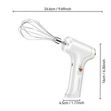 1pc Single-Head Mixer, Egg Whipper And Milk Frother, USB Rechargeable, Quickly Whips Cream And Egg Whites, Creates Fluffy And Fluffy Cake Bases, A Labor-Saving, Exquisite And Stylish Small Appliance. - White Cordless Egg Beater - View 12