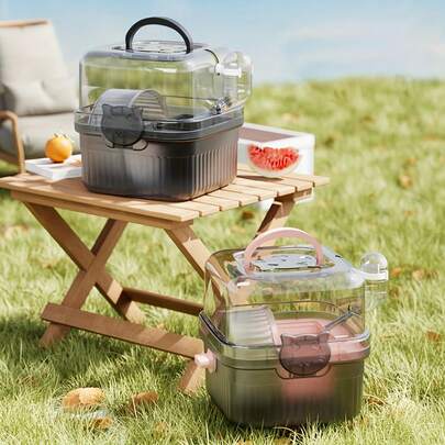 1pc Random Color & Style Delivery, Hamster Cage Portable Outdoor Cage, Suitable For Gerbil, Chinchilla, Hamster, Small Pet Supplies