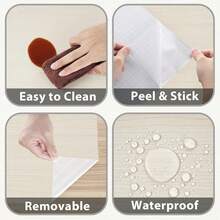 1卷木纹壁纸，自粘式接触纸，可移除墙贴，适用于厨房、浴室防溅板、书桌、电器、客厅、卧室，防水防油，厚乙烯基薄膜耐热贴纸 - 白楊木 - 查看 7