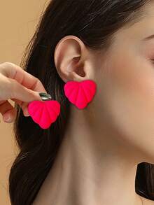 Betykuku 9 Pairs Colorful Heart Shaped Stud Earrings Set, Suitable For Daily Wear - Love B - View 6