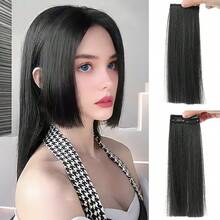 2pcs Women's Long Straight Side Bangs Clip-On Synthetic Hair Extensions, 8 Inch Princess Side Bangs For Daily Use - Multicolor - View 8