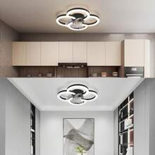 ZMH LED Deckenventilator Mit Beleuchtung - Deckenleuchte Ventilator Leise mit Fernbedienung Dimmbar Wohnzimmer Deckenleuchte 6-Gang Timer Weiß Ventilator Lampe für Jugendzimmer Büro Kinderzimmer - Schwarz - Übersicht 4