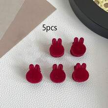 5pcs/10pcs Cute Mini Heart-Shaped Rabbit Ear Hair Clips, Bangs Clips, Side Clips For Girls - Multicolor - View 14