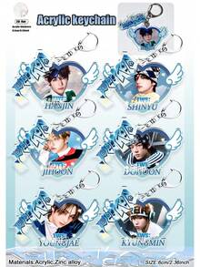 TWS/K-Pop风格，TWS第四张迷你专辑《play Hard》，SHINYU，DOHOON，YOUNGJAE，HANJIN，JIHOON，KYUNGMIN，亚克力钥匙扣吊坠，个性化汽车/卡片/包包挂饰配件，男女皆宜，圣诞节，万圣节，节日礼物。 - 彩色 - 查看 2