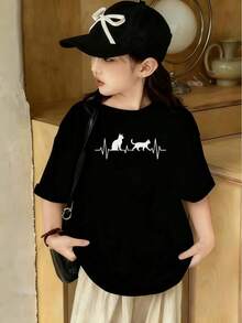 Tween Girls T-Shirts - Black - View 1