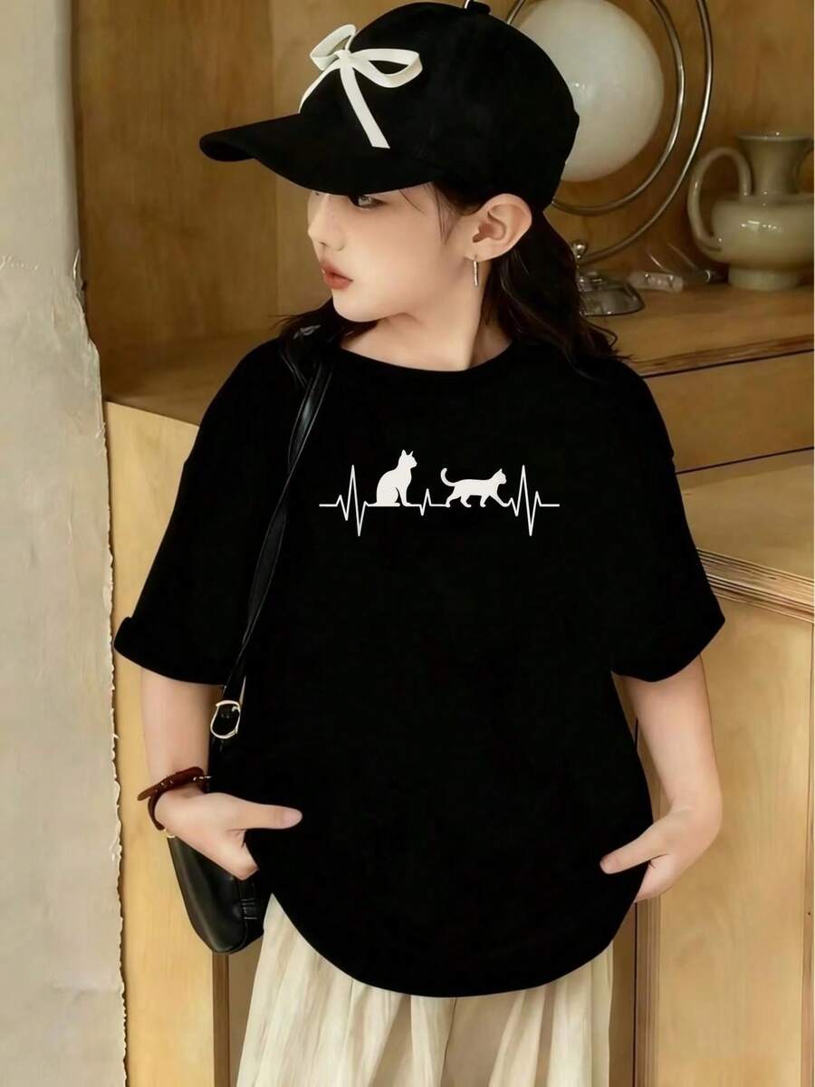 Tween Girls T-Shirts - Black - View 1