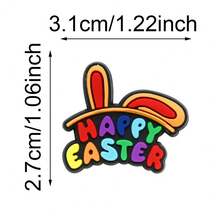 20pcs, Plastic, Happy Easter Theme Shoe Charms, Chick, Bunny, Bowknot, Wreath, Food, Easter Egg, Carrot, Strawberry, Various Styles, Easter Shoes, Accessories, DIY Gifts - Multicolor - View 5