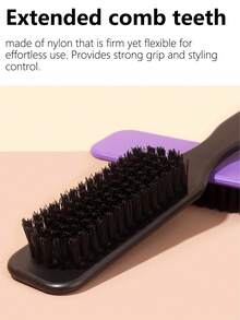 1支男士油性头发和胡须刷，长柄胡须清洁刷，油性梳子和头发刷，纯色，直发刷，男士胡须修剪造型梳，豹纹梳，豹纹头发造型梳，带发尾工具 - 多色 - 查看 4