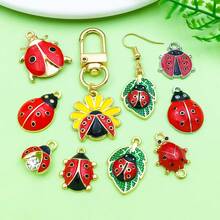 20pcs Enamel Ladybug Charms Red Flying Animal Ladybird Insect Animal Charms For Jewelry Bracelets Necklaces Earrings Keychain Making DIY Craft Gift - Red - View 5