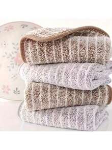 10/5 pièces Chiffon de nettoyage absorbant à rayures de couleur aléatoire - Serviette de cuisine à séchage rapide, chiffon de nettoyage anti-adhérent, en matériau polyester, convient pour la salle de bain, la cuisine, la buanderie - Design empilable gain de place, essentiels pour la cuisine et la salle de bain, chiffon à vaisselle, tissu doux, matériau de haute qualité, convient pour le salon, la chambre à coucher et les familles occupées, fournitures de nettoyage de cuisine, cadeaux pour la famille - chiffon de nettoyage - Voir 7