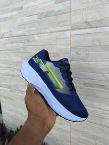 Men's Athletic Shoes, Gym Shoes, Lace-Up Shoes, Sports Shoes, Gym And Fitness Shoes, All - 藏蓝色 - 查看 2