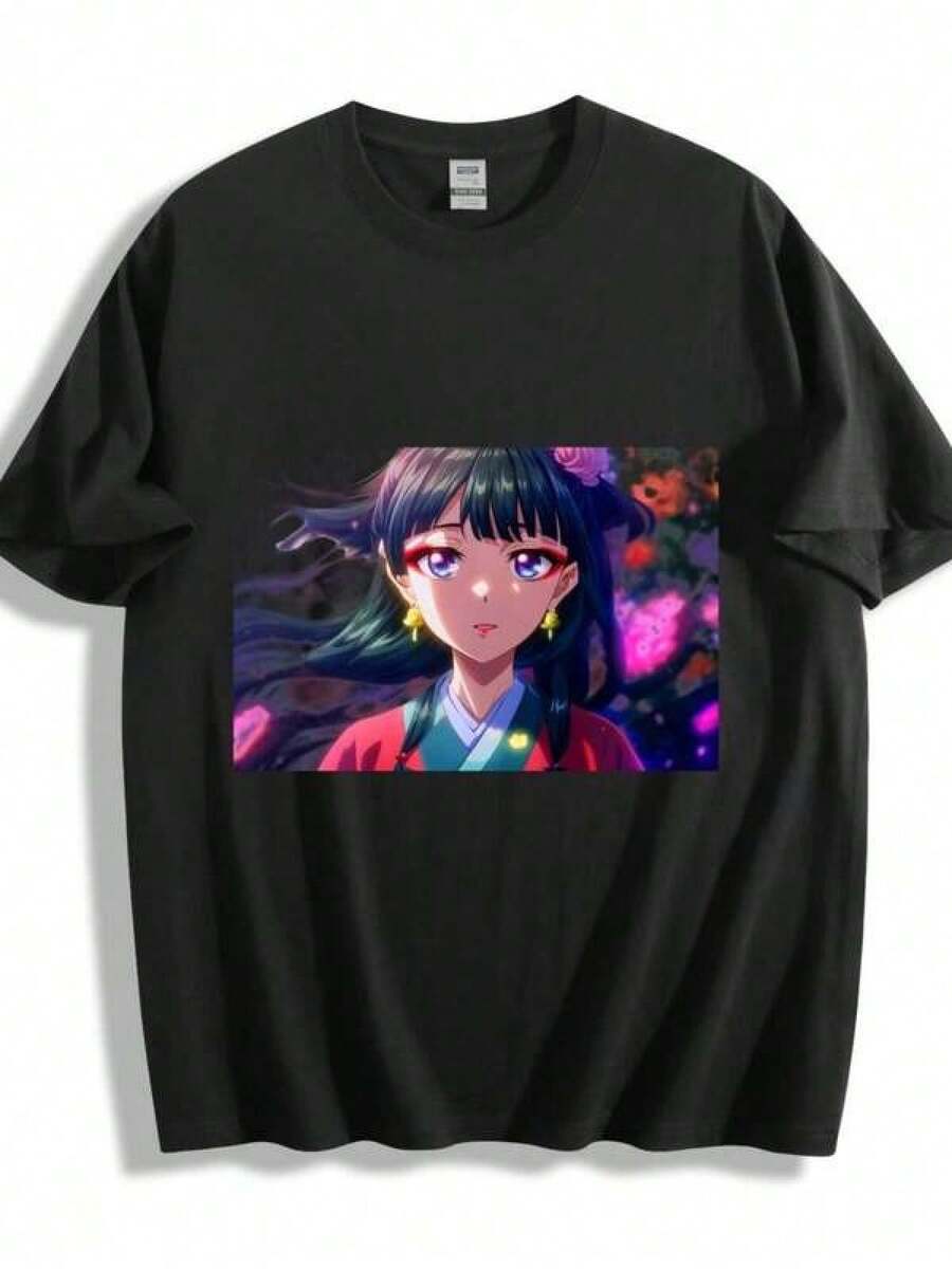 The Apothecary Diaries Maomao T-Shirt - Mystical Herbal Design Unisex Tee - 黑色 - 查看 1