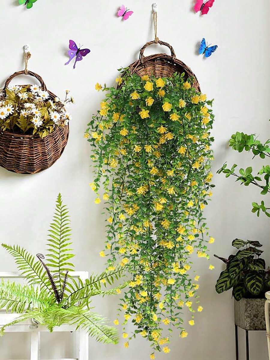 1株/3株人造垂吊植物，户外仿真垂吊植物，垂吊植物藤蔓，仿桉树叶绿色藤蔓，人造植物，适合家居和花园装饰 - 非常适合婚礼、订婚、室内/室外使用，无需容器，是感恩节丛林主题派对婚礼装饰的完美之选