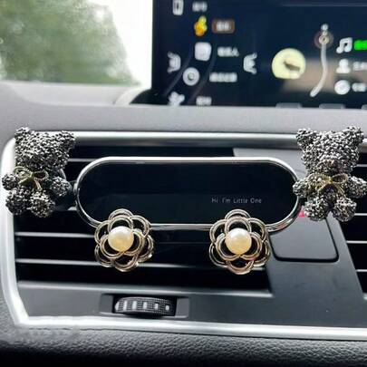 1个熊形车载出风口手机支架，车载手机支架，车载导航支架