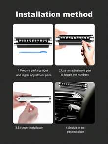 Temporary Parking Number Plate, Movable Car Number Plate, Creative Metal Roller Car Sign Phone Plate With Clear Numbers, Alloy Material Resistant To Summer Heat, Compact Design Not Blocking Driving Vision, Placed Inside Car Without Occupying Space - Multicolor - View 4