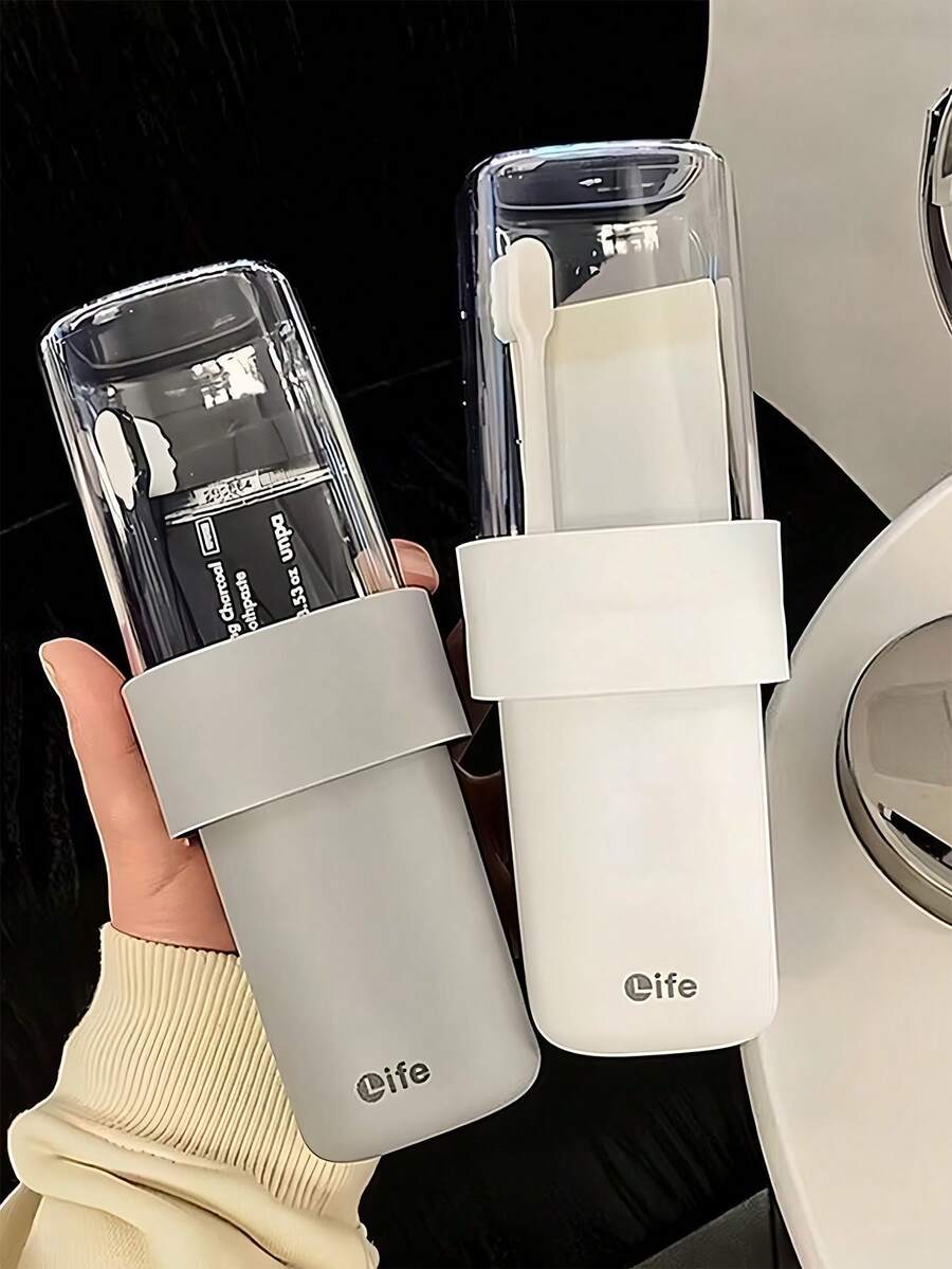 Vaso para cepillo de dientes transparente, estuche portátil para cepillo de dientes, almacenamiento de pasta de dientes, vaso de viaje para lavarse, accesorios esenciales para negocios, regreso a la escuela, hogar y viajes